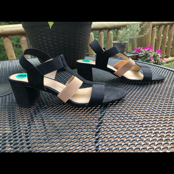 Impo- Edwina NWOT black & beige sandals, size 8 M - Picture 3 of 14